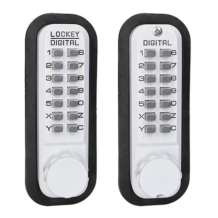 Lockey Mechanical Keyless Deadbolt with Double Combination White Finish 2210WHDC