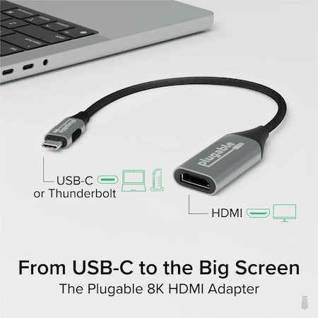 Plugable Technologies Plugable HDMI/USB-C Audio Video Adapter - 7680 x 4320 Supported USBC-HDMI8K