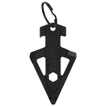 Gerber Broadhead Keychain Multi-Tool, 5-Function, Stainless Steel, Black 1074044