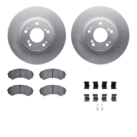 Dynamic Friction Co DFC GEOSPEC Coated Rotors with 5000 Brake Pads - Ceramic and Hardware 4512-72079