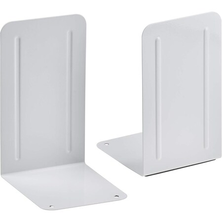 Acrimet Steel Metal Bookends for Shelves, Heavy Duty, for Large books, White, 2PK 292.9