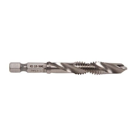 Greenlee Drill/Tap/Countersink Bit, 3/8-16x3 1/4 L DTAP3/8-16