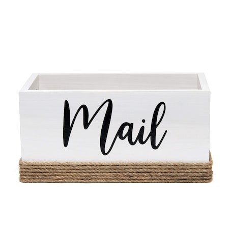 Homeroots 6" White Wood Cube or Bin 661207