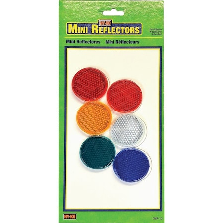 Hy-Ko 1-1/4''Dia. Round Self-Adhesive Mini Reflector, 6PK CMR-10
