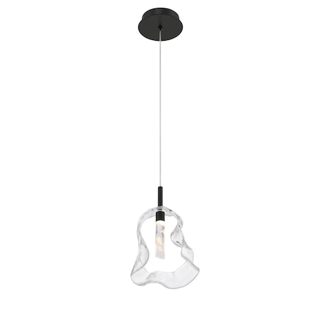 Euf Norah, Pendant, 13", Matte Black, Clear Glass 50788-019