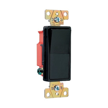 Pass & Seymour Wall Switch, 2 hp, Rocker, 20 A, Black 2621BK