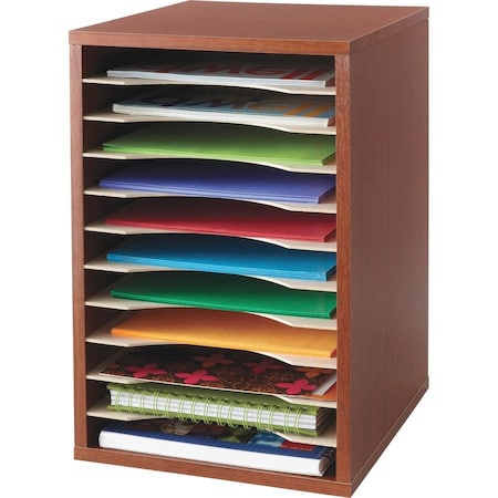 Safco Vertical Desktop Organizer, Cherry, 15 lb. 9419CY