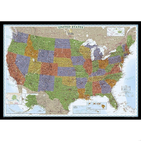 National Geographic United States Decorator Map, Laminated, 43.5'' x 30.5'' RE00622083