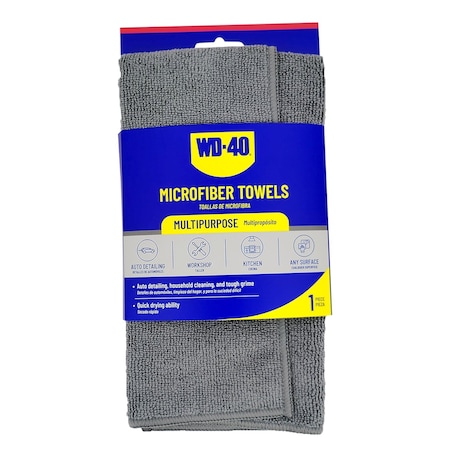 Wd-40 Multipurpose Microfiber Towel - Gray Color - 1 Pack L40130