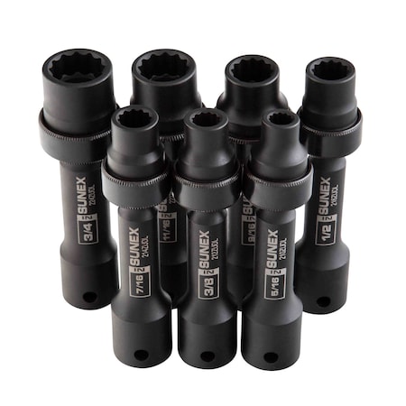 Sunex 7 Pc 1/2" Dr SAE 12pt Driveline Sckt Set 2696