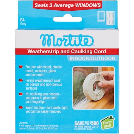 Mortite Gray Weatherstrip & Caulking Cord 45 Ft. F4