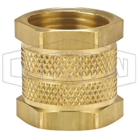 Dixon Adapter, 3/4-11-1/2, Female Garden Hose Thread Swivel x Female Garden Hose Thread, Brass, Domestic 5061212C