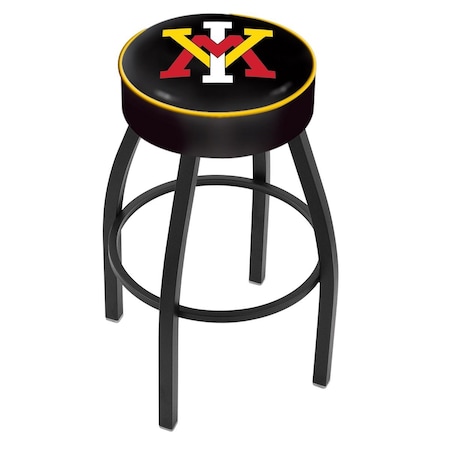 Holland Bar Stool Co 30" Virginia Military Inst Cushion Seat, Blk Wrnkl Swivel Bar Stool L8B130VAMilI