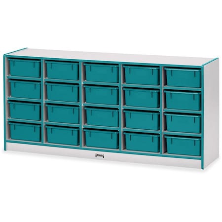 Jonti-Craft Rainbow Accents 20 Tub Mobile Storage, without Tubs, Teal 4020JCWW005