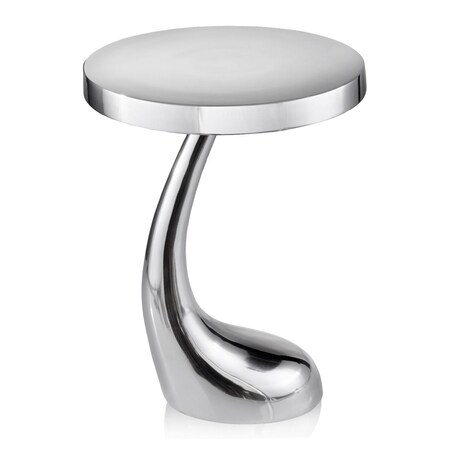 Homeroots 21" Silver Aluminum Round Abstract End Table 354658