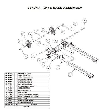 Sumner WHEEL 8in THERMOPLASTIC, GRAY 779031