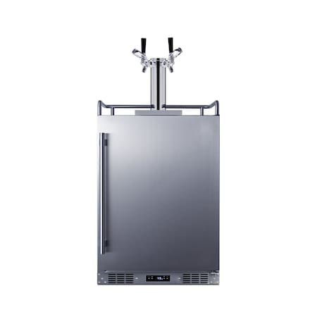 Summit Commercial 24in Wide Built-In Outdoor Commercial Beer Kegerator BC74OSCOMTWIN