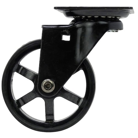 Shepherd Hardware Swivel Caster, 3 in Dia Wheel, Aluminum/Polyurethane Wheel, Black, 100 lb 6275
