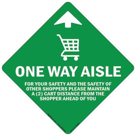 Signmission One Way Aisle For Your Saftety Non-Slip Floor Graphic, 11" x 11", FD-2-X-11-99981 FD-2-X-11-99981