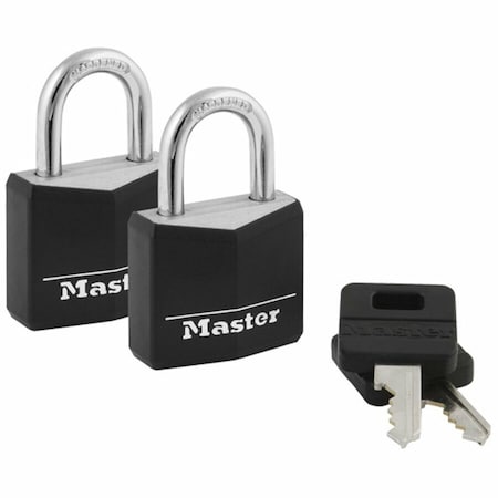 Master Lock Padlock, Keyed Alike Key, 316 in Dia Shackle, Steel Shackle, Brass Body, 1316 in W Body 131T