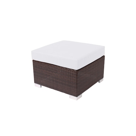 Bfm Seating Aruba Wicker Outdoor Ottoman with Sunbrella Cushion PH5106JV-14091