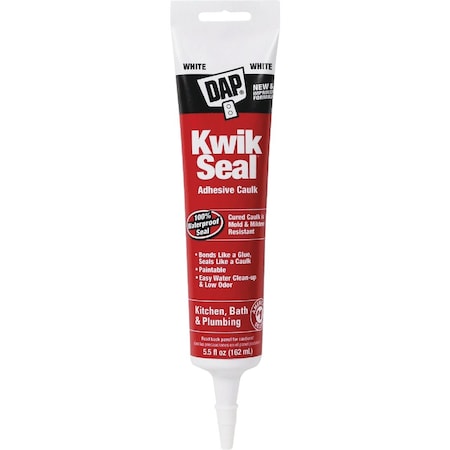 Dap Kwik Seal 5.5 Oz. White Kitchen & Bath Adhesive Caulk 7079818001
