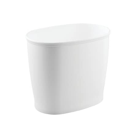 Idesign Wastebasket Kent 2 gal White Plastic Oval White 93441