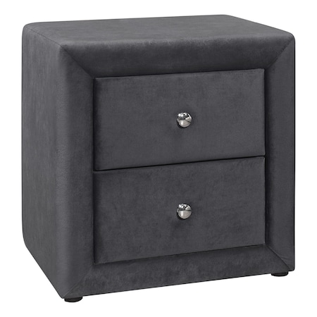Homeroots 21" Dark Gray Wood Two Drawer Nightstand 489768