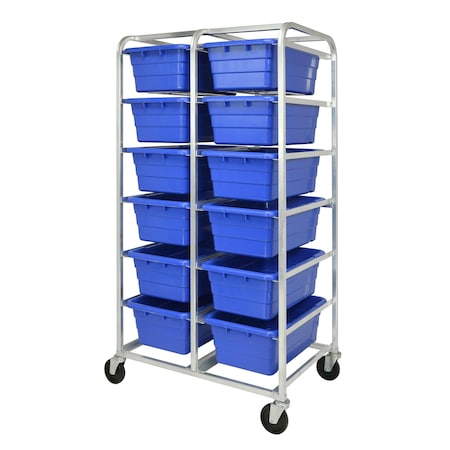 Quantum Storage Systems MOBILE RACK W/12 BLUE TUBS TR12-2516-8BL