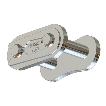 Senqcia 40SSCL Single Strand Spring Clip Connecting Link, 40SS chain, .5P, .7 OAW, .156 Pin, 304SS S-40SSCL