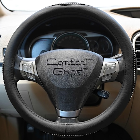 Dash Designs Comfort Grips Gem Grip 13.5in - 14.5in Steering Wheel Cover - Black 3341BK