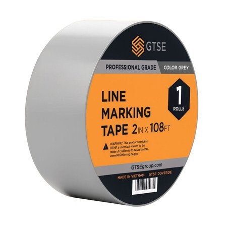 Gtse Gray Floor Line Marking Tape - 2in x 108ft (36 yards) LMT-500-GRY