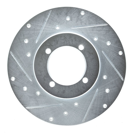 Dynamic Friction Co DFC Brake Rotor - Drilled and Slotted - Silver 631-67004L