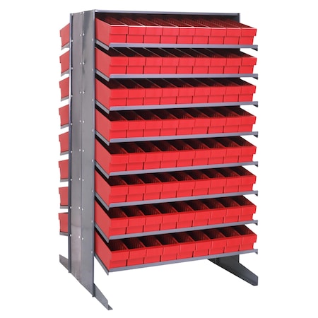 Quantum Storage Systems DOUBLE SIDED PICK RACK W/72 RED BINS QPRD-604RD