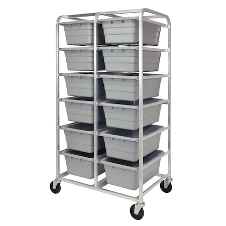Quantum Storage Systems MOBILE RACK W/12 GRAY TUBS TR12-2516-8GY