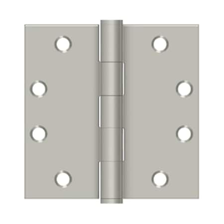 Dendesigns 4.5 x 4.5 in. Heavy Duty Square Hinge, Brushed Nickel DE962022