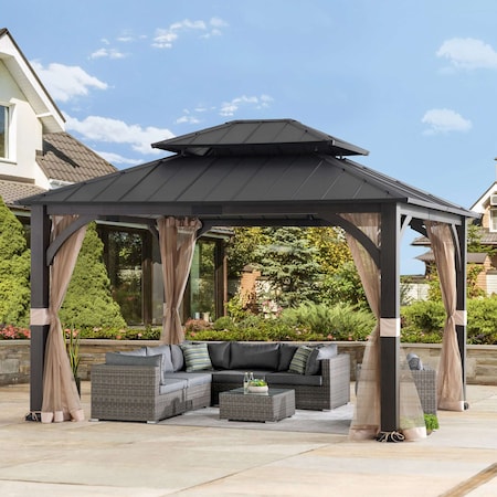 Sunjoy 13x15 Churchill Hard Top GazeboW/ Netting A102011920