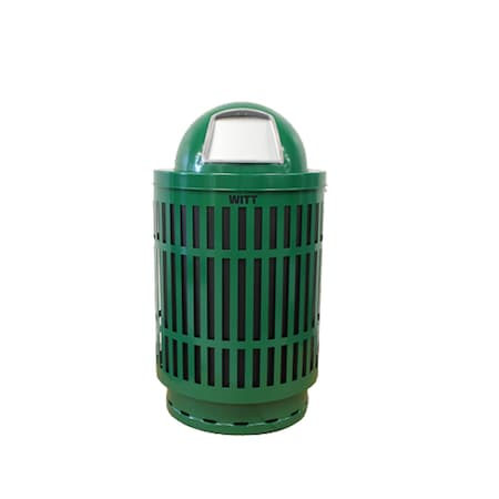 Witt Industries Green Outdoor Receptacle with Laser Design with Dome Top MAS40P-DT-GN