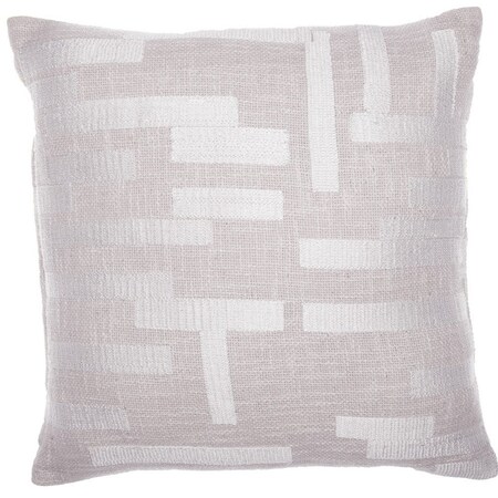 Homeroots 24" Ivory Cotton Blend Throw Pillow with Embroidery 549417