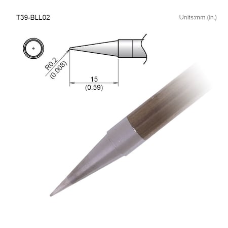 Hakko Soldering Tip, T.W. 0.2 mm, T.L. 15 mm T39-BLL02