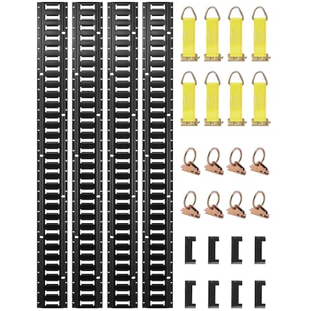 Vevor E Track Tie Down Rail Kit 30PCS 5' E Track Rails Enclosed Cargo Trailer, 28PK JC22-ETR-5FT32PCS-9219