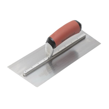 Marshalltown Right-Handed Cut-Back Trowel, 11 in L, 4-1/2 in W, U-Shaped Notch, Resilient Soft Grip Handle 799SD
