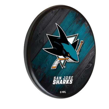 Holland Bar Stool Co San Jose Sharks 13" Solid Wood Sign WSgnPBlkSJShar