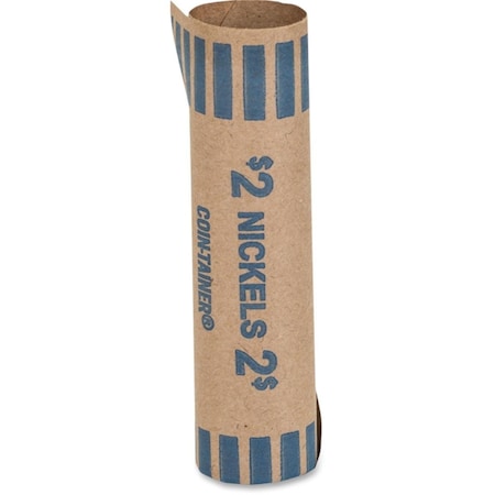 The Coin-Tainer CTX20005 Nickels Tubular Coin Wrappers, Kraft Blue PQP20005