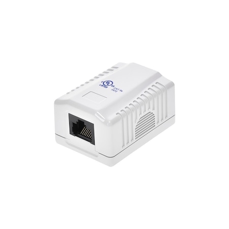 Monoprice Surface Mount Box, Cat5e, 1P, White 7090