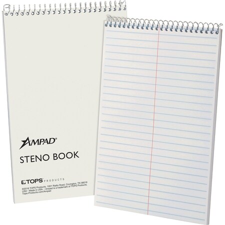Ampad/ Of Amercn Pd&Ppr Ampad, STENO BOOKS, GREGG RULE, 6 X 9, WHITE, 70 SHEETS 25472