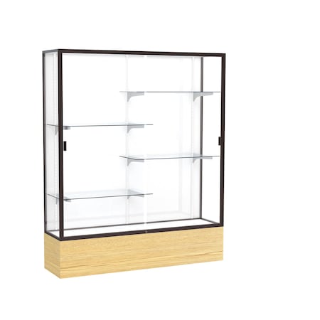 Ghent Floor Display Case 60x72x16, White, Dark Bronze 2075WB-BZ-LV