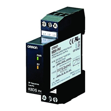 Omron Monitoring Relays, 6 Pins, 200-480V AC K8DS-PH1 200/480VAC