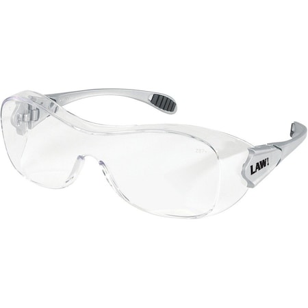 Mcr Safety Law (OTG), Safety Glasses, Anti-Fog, Clear Lens, Gray Frame, Frameless OG110AF