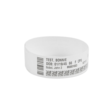 Zebra Zebra Thermal Transfer Wristband, Polyester, 1" x 11", Z-Band 4000, 3" Core, 530 bands/Roll, 3PK ZBAND1